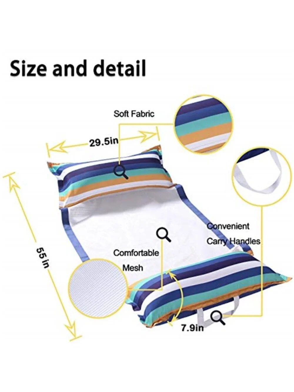 Pool Hammock Float Mesh Water Lounge Inflatable Floating Chair 2 Pack XL